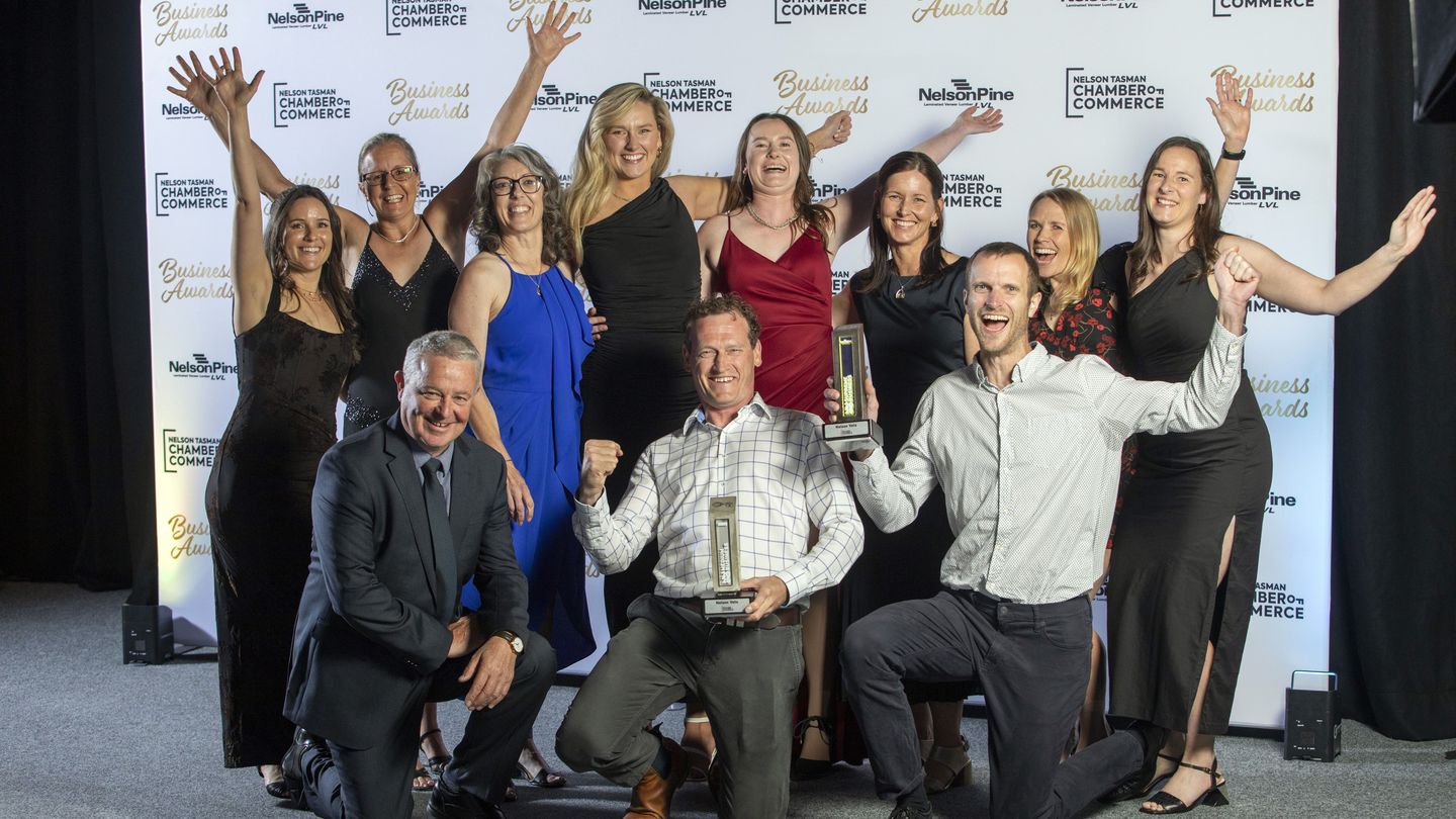 2025 Supreme Business Award Winners Nelson Vets celebrating their win