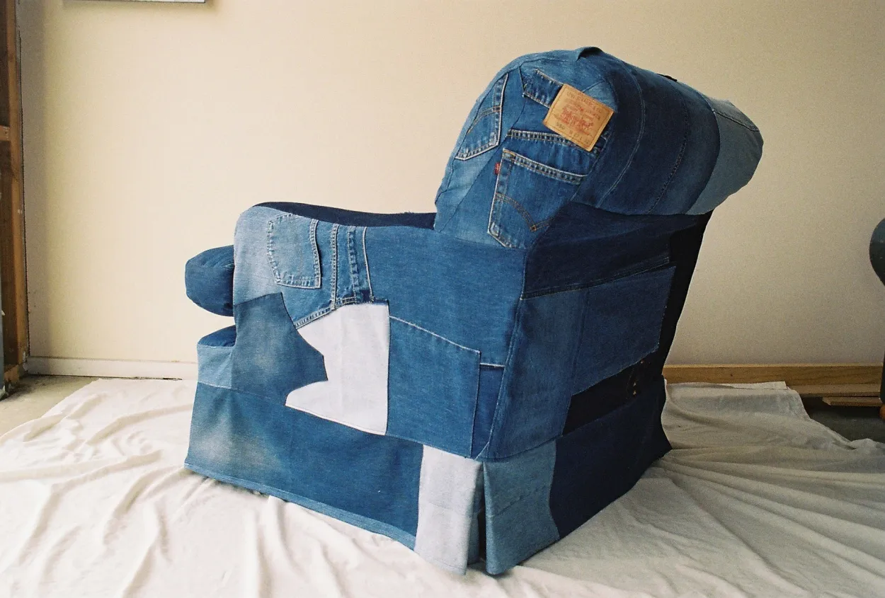 Jeans loose cover made by Nigel Neiman Upholstery