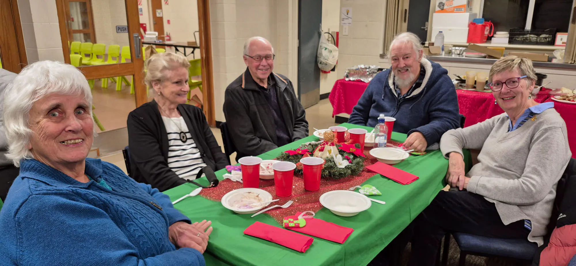 Friends gathered around the dinner table