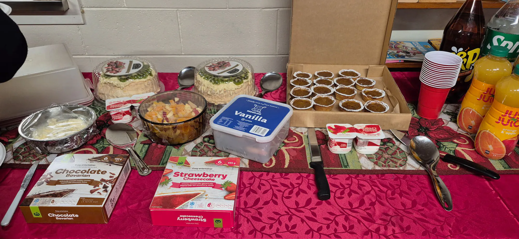 A selection of deserts for NZOS Mid Winter Christmas meal 2025