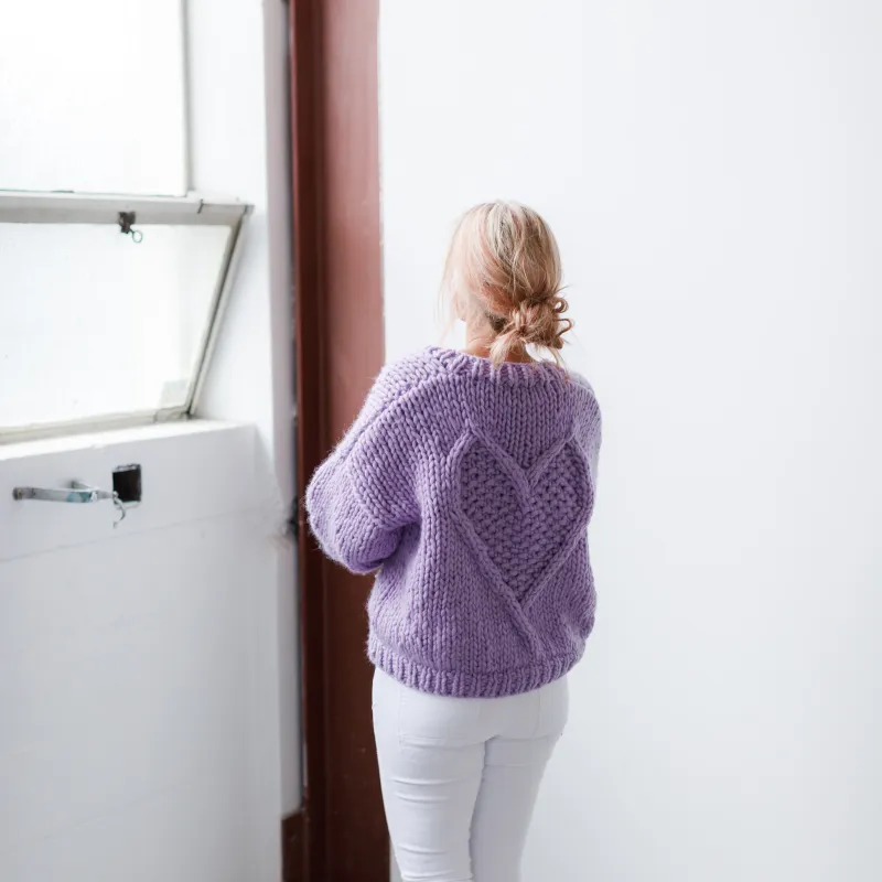 Knitted cardi with heart