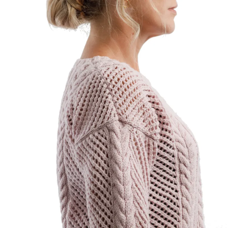 Cable Mesh Sweater sleeve