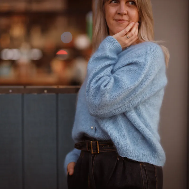 A view of the sleeve edge of the Ridgeline Cardi