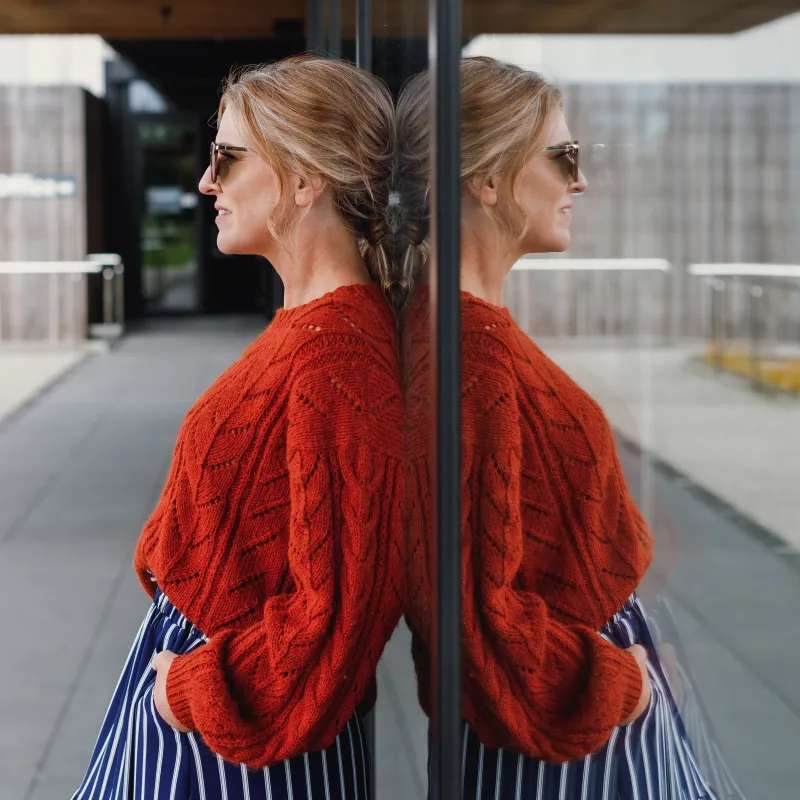 Cable and lace sweater knitting pattern