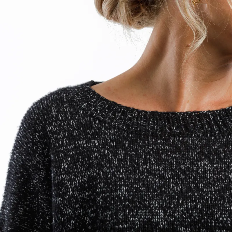 Neckline of The Simple Sweater knitting pattern