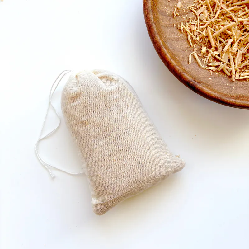 A bag of Himalayan Cedar chips with a bowl of more cedar chips is on the right top corner.