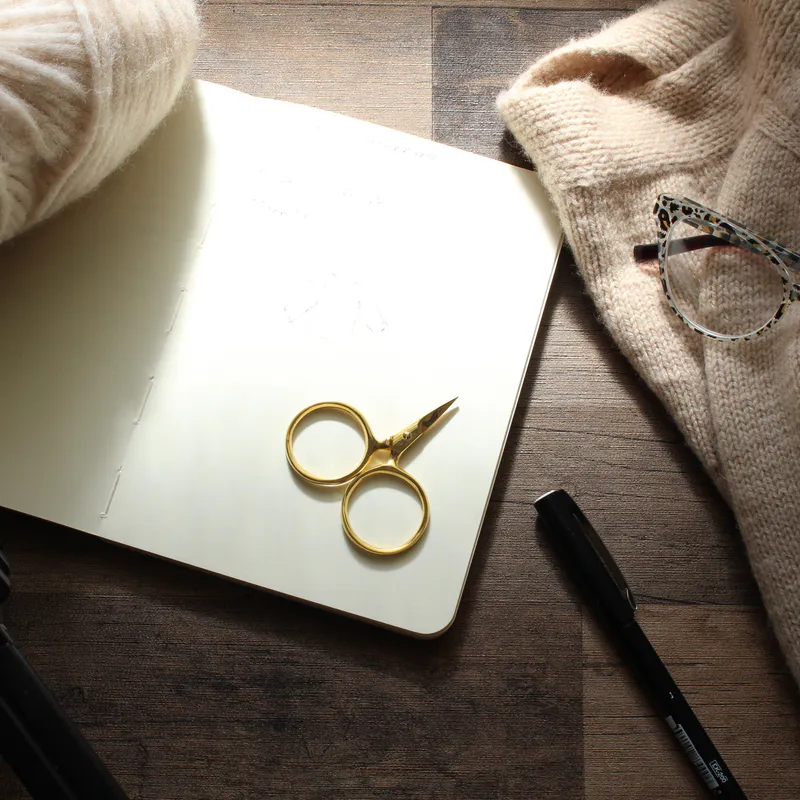 Gold scissors with circle handles