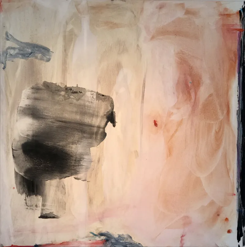 Jane Tan, "Warts and all', earth pigment, wax medium/paint, ink, 760mm x 760mm, $2,000