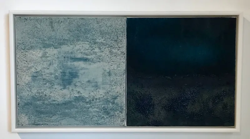 Kathaleen Bartha, Daybreak/Night Watch, 2020,  Mixed Media on Canvas,  640 x 340 framed,  $750
