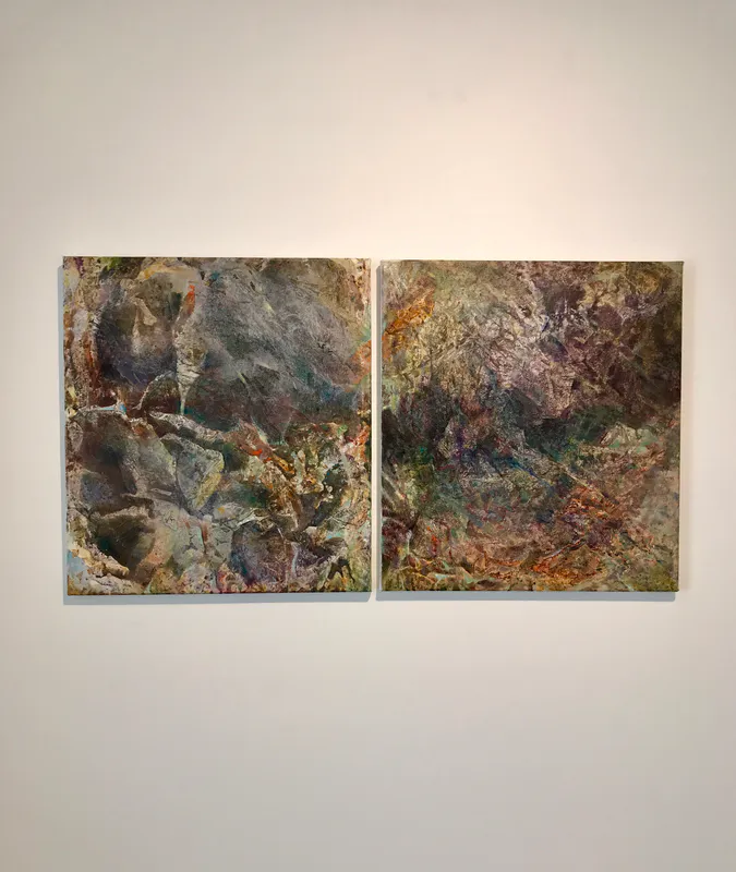 David Ryan, Small Alpine Stream (diptych), $4,000