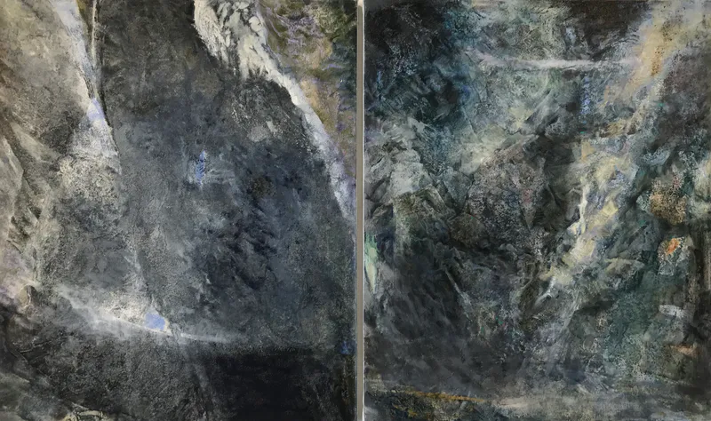 David Ryan, Ice Melt Last Snow, diptych, sold