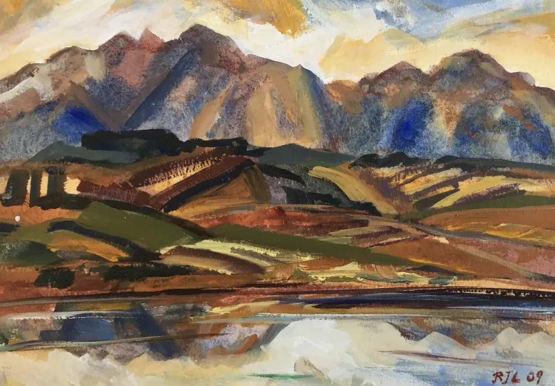 Rosie Little, Across from Kina looking West, Acrylic on Paper, 400 x 300, SOLD