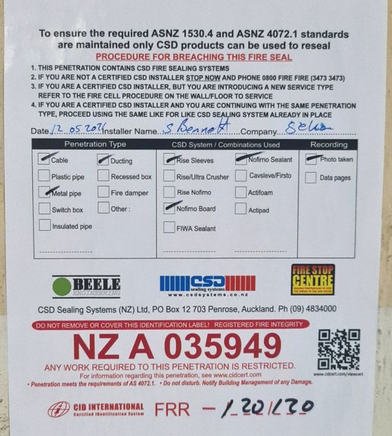 passive fire protection taupo certification