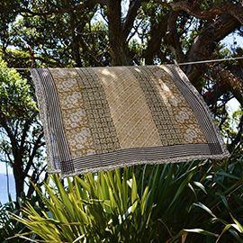 These natural handmade textiles should be washed by hand in cold water with a gentle detergent and hung in the shade to dry.