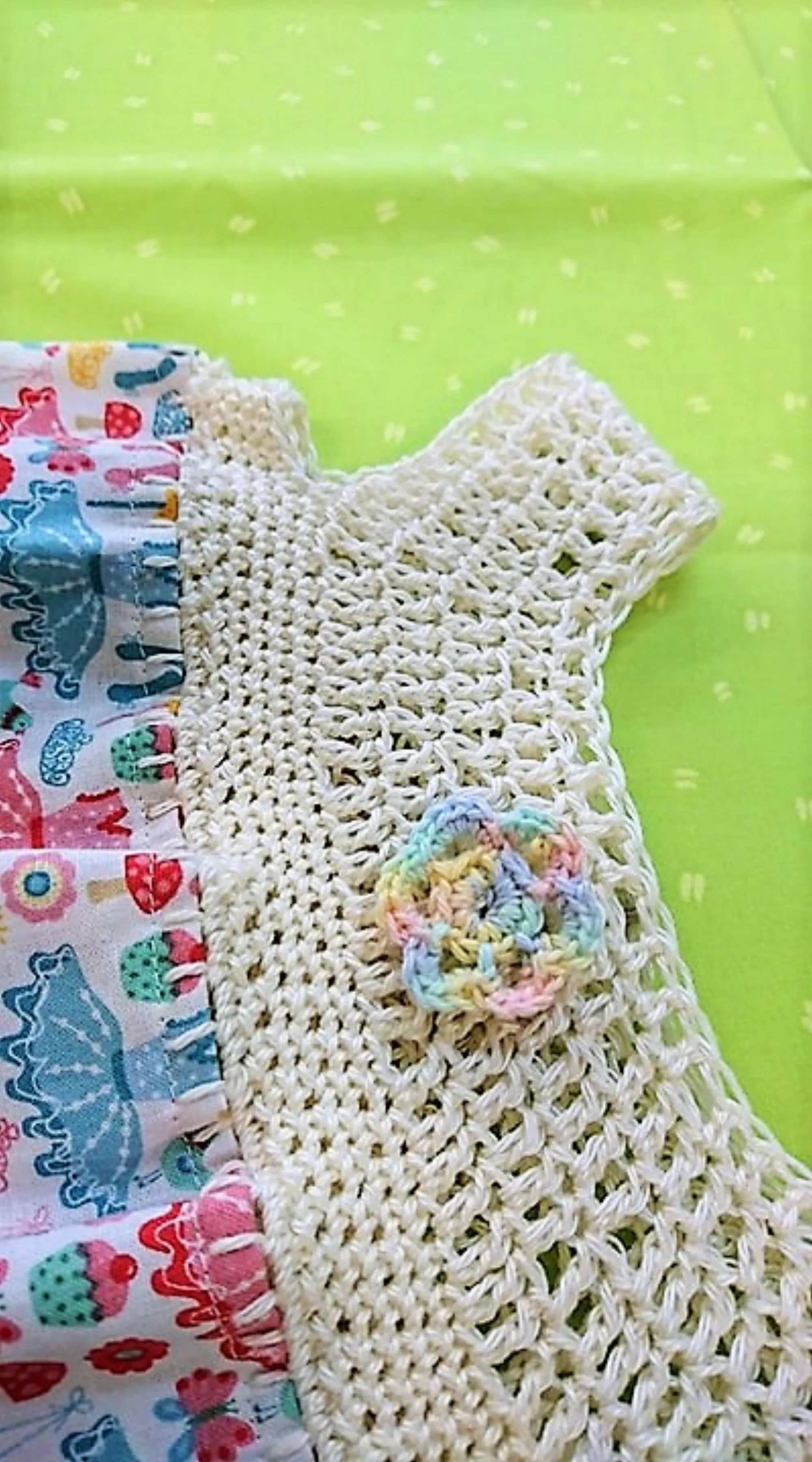 Fabric and Crochet Yoke Dress