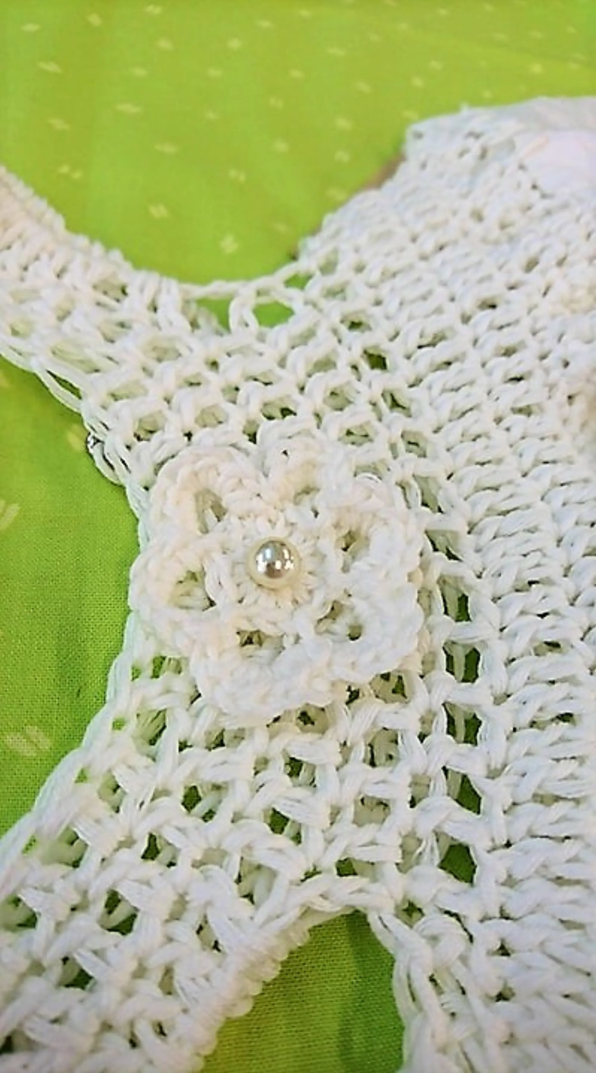 Fabric and Crochet Yoke Dress