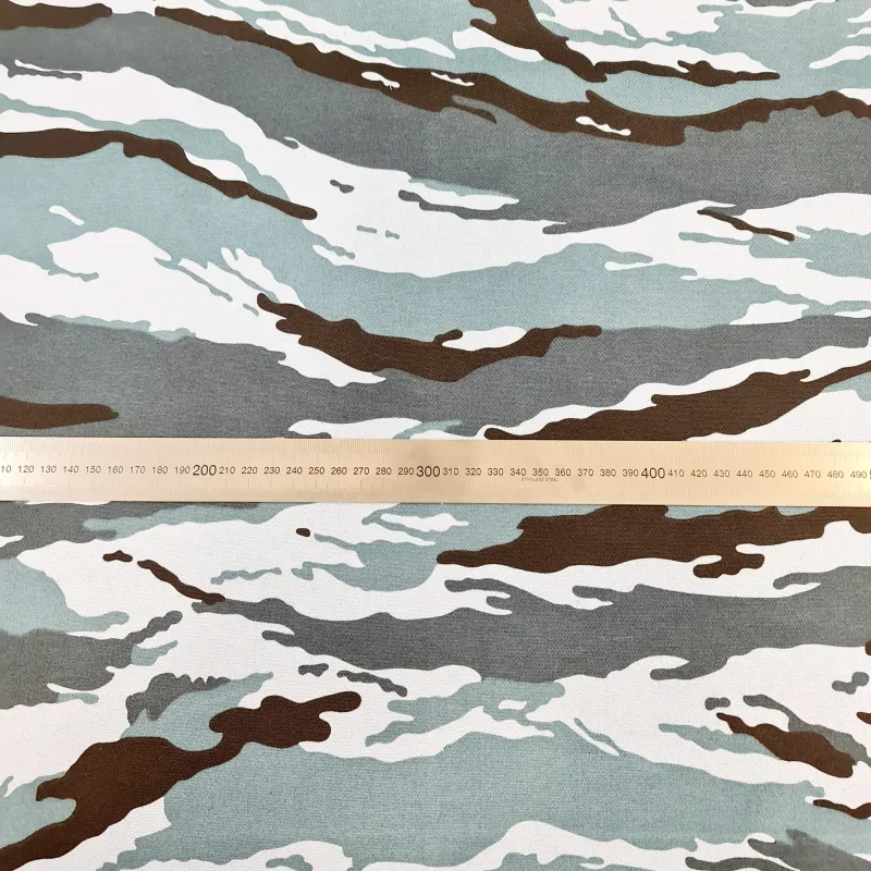various shades of blue camo canvas fabric