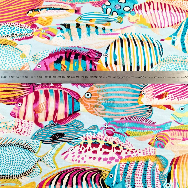 tropical fish canvas fabric