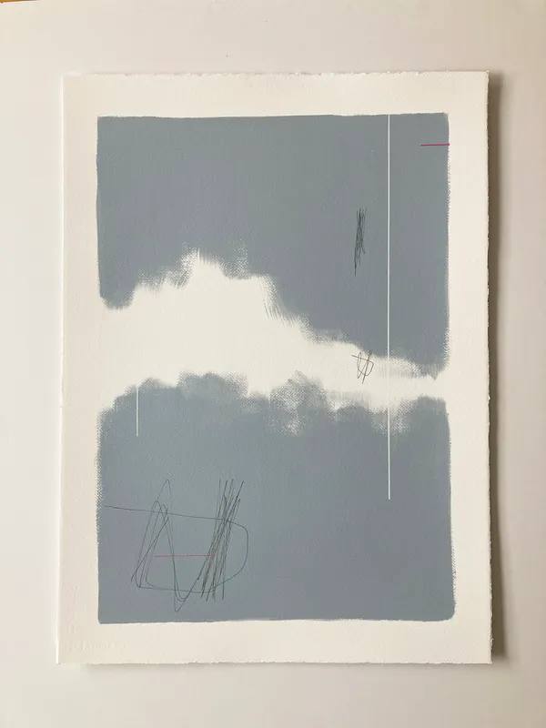 Susan Thomas, "Optimism", 2023. Acrylic on 600gsm paper. 565 x 770mm.  $1200