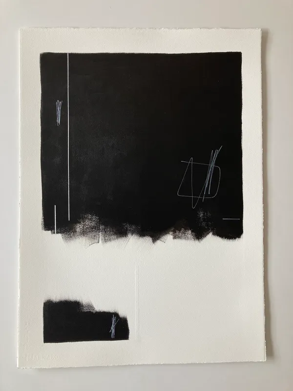 Susan Thomas, "Contemplate", 2023. Acrylic on 600gsm paper. 565 x 770mm.  $1200