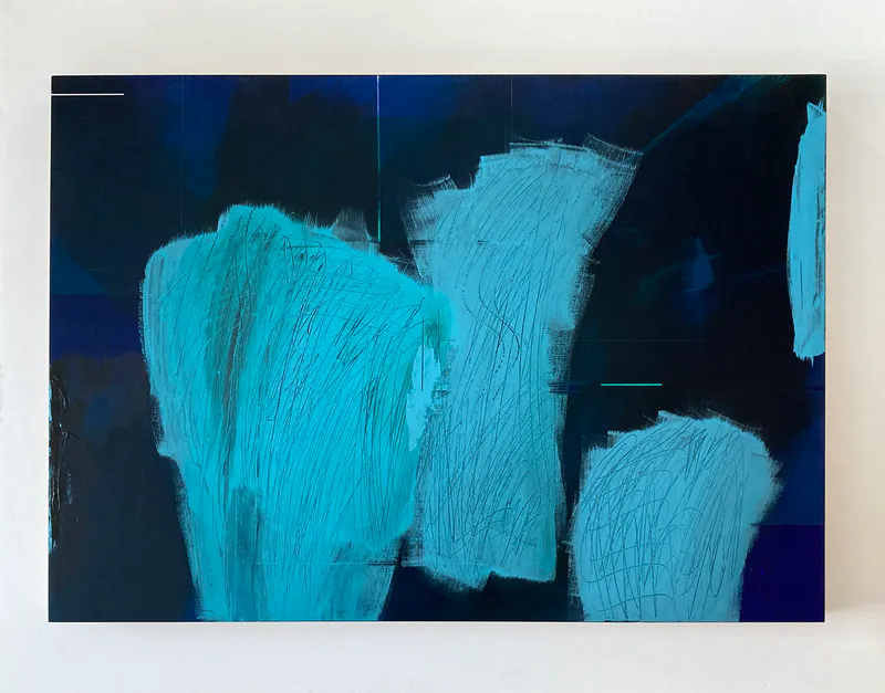 Susan Thomas "Alliance" 2024, Acrylic on ply, 840x600mm. $2200. Available through Public Record. https://publicrecord.shop/