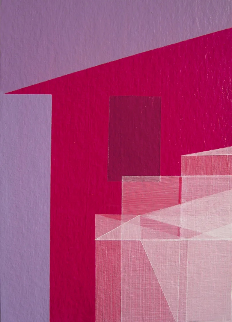 'Home Sweet Home 2', Acrylic on paper, 201. SOLD. 105mm by 148mm, framed size 190mm by 240mm.