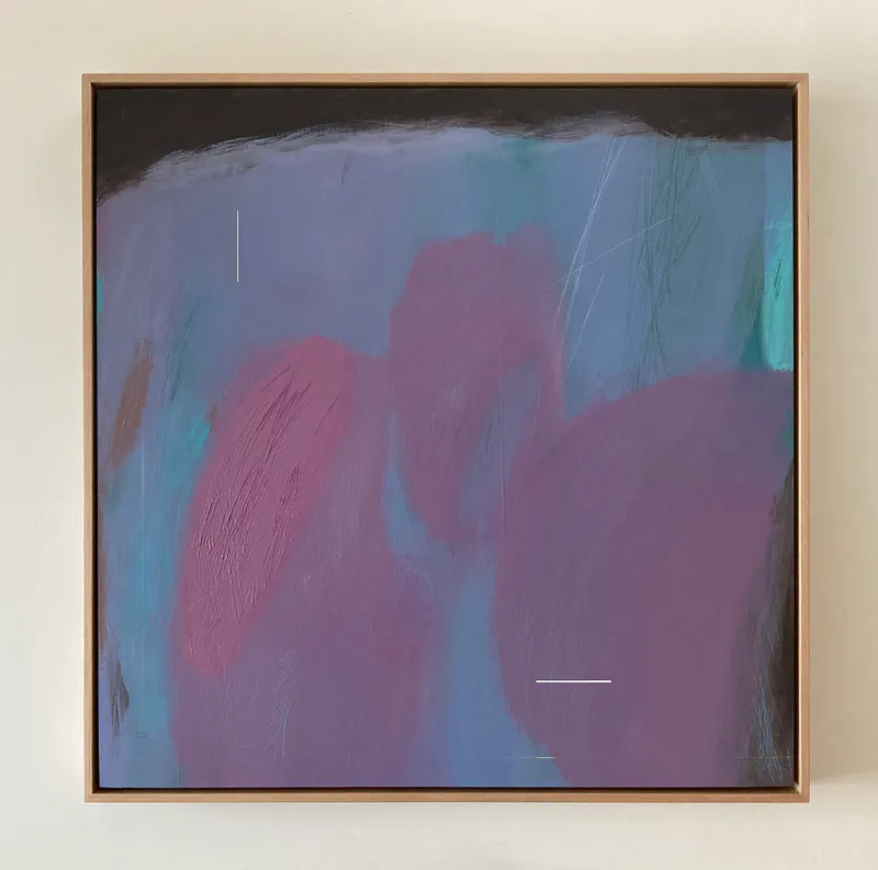 Susan Thomas "Brighten" 2024_Acrylic on ply, 630x630mm. $1950. Available through Public Record. https://publicrecord.shop/