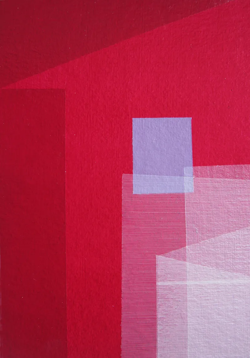 'Home Sweet Home 4', Acrylic on paper, 2016. SOLD. 105mm by 148mm, framed size 190mm by 240mm.