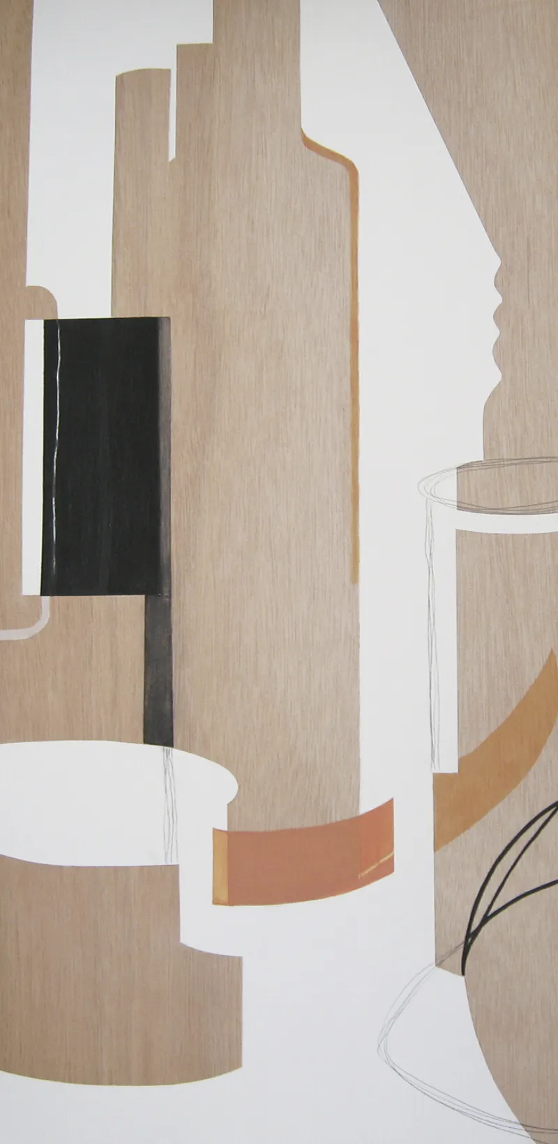 Susan Thomas, "Still 2," 2009, Acrylic and pencil on ply, $300mm x 600mm. SOLD