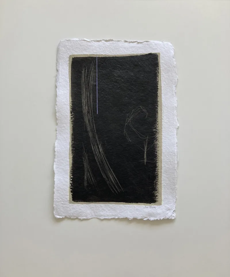 Susan Thomas, "Empathy", Acrylic on handmade paper, 2021, 445 x 605mm framed (black, UV protective glass) $1200