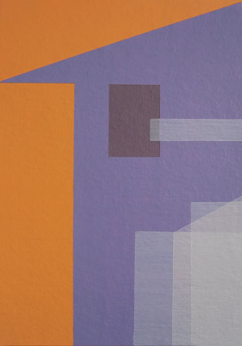 'Home Sweet Home 8', Acrylic on paper, 2016, 105mm by 148mm, framed size 190mm by 240mm. $90 unframed