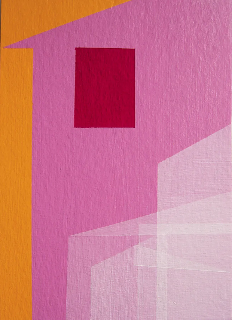 'Home Sweet Home 6', Acrylic on paper, 2016. SOLD. 105mm by 148mm, framed size 190mm by 240mm.