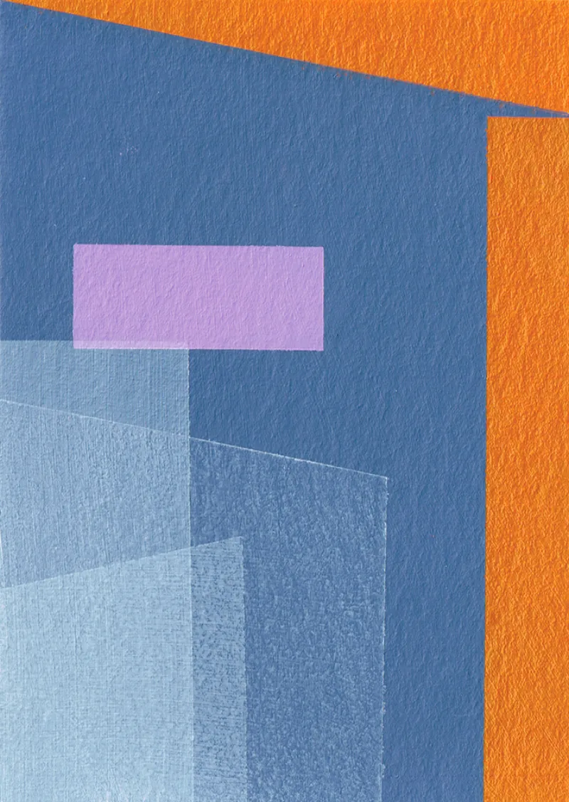 'Home Sweet Home 12', Acrylic on paper, 2016. SOLD. 105mm by 148mm, framed size 190mm by 240mm.