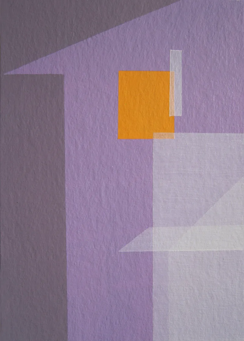 'Home Sweet Home 3', Acrylic on paper, 2016, 105mm by 148mm, framed size 190mm by 240mm. $90 unframed