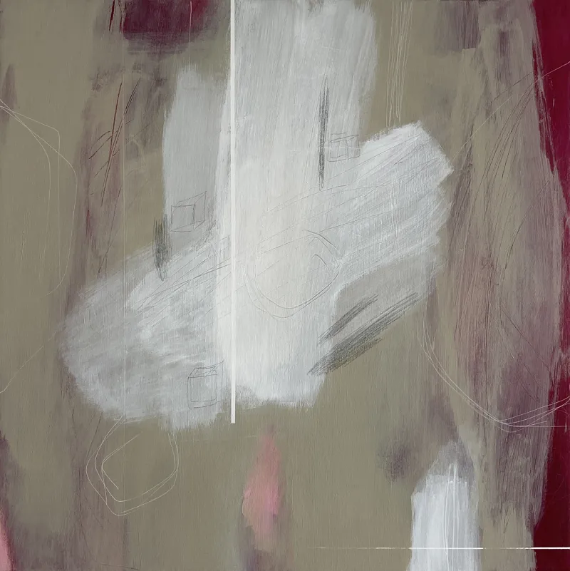 Susan Thomas, "Retrieval," 2021, 600 x 600mm, Acrylic on Ply.