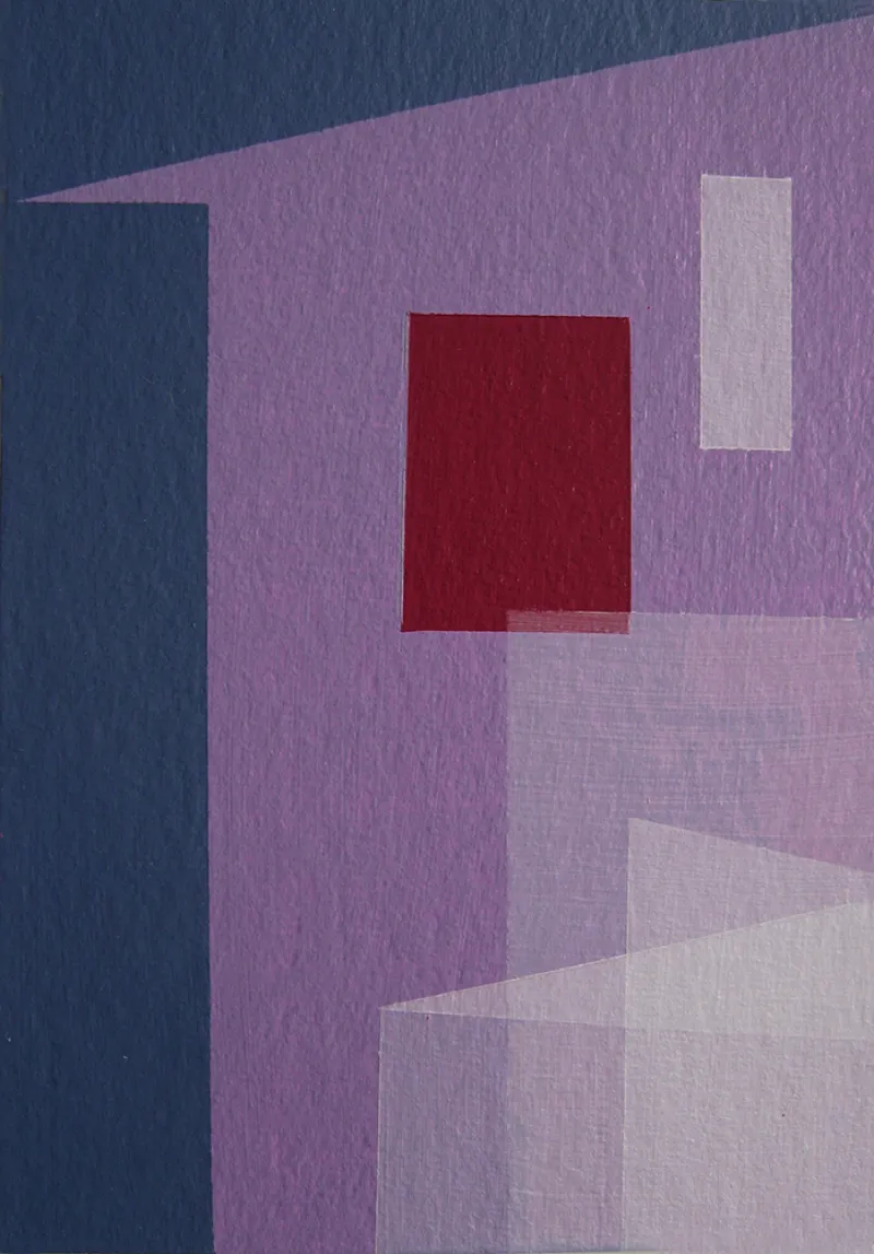 'Home Sweet Home 9", Acrylic on paper, 2016, 105mm by 148mm, framed size 190mm by 240mm. $90 unframed