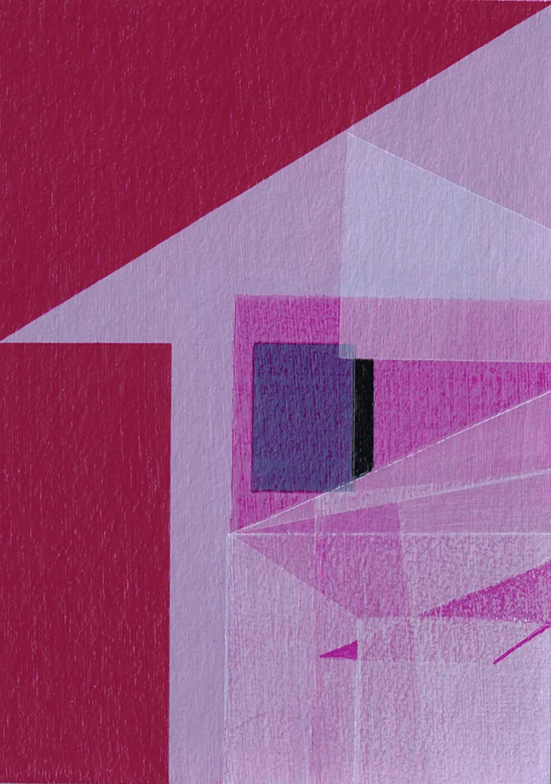 'Home Sweet Home 13', Acrylic on paper, 2016. SOLD. 105mm by 148mm, framed size 190mm by 240mm.