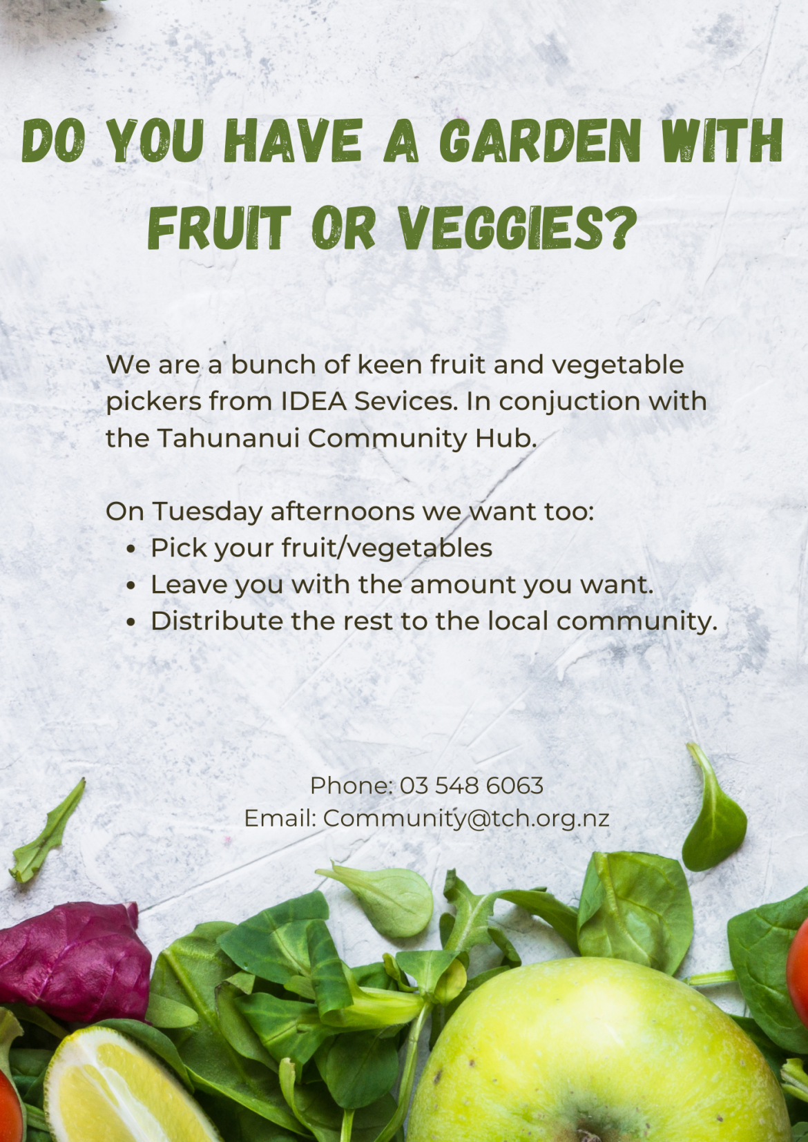 fruit and vegetable wanted Tahunanui