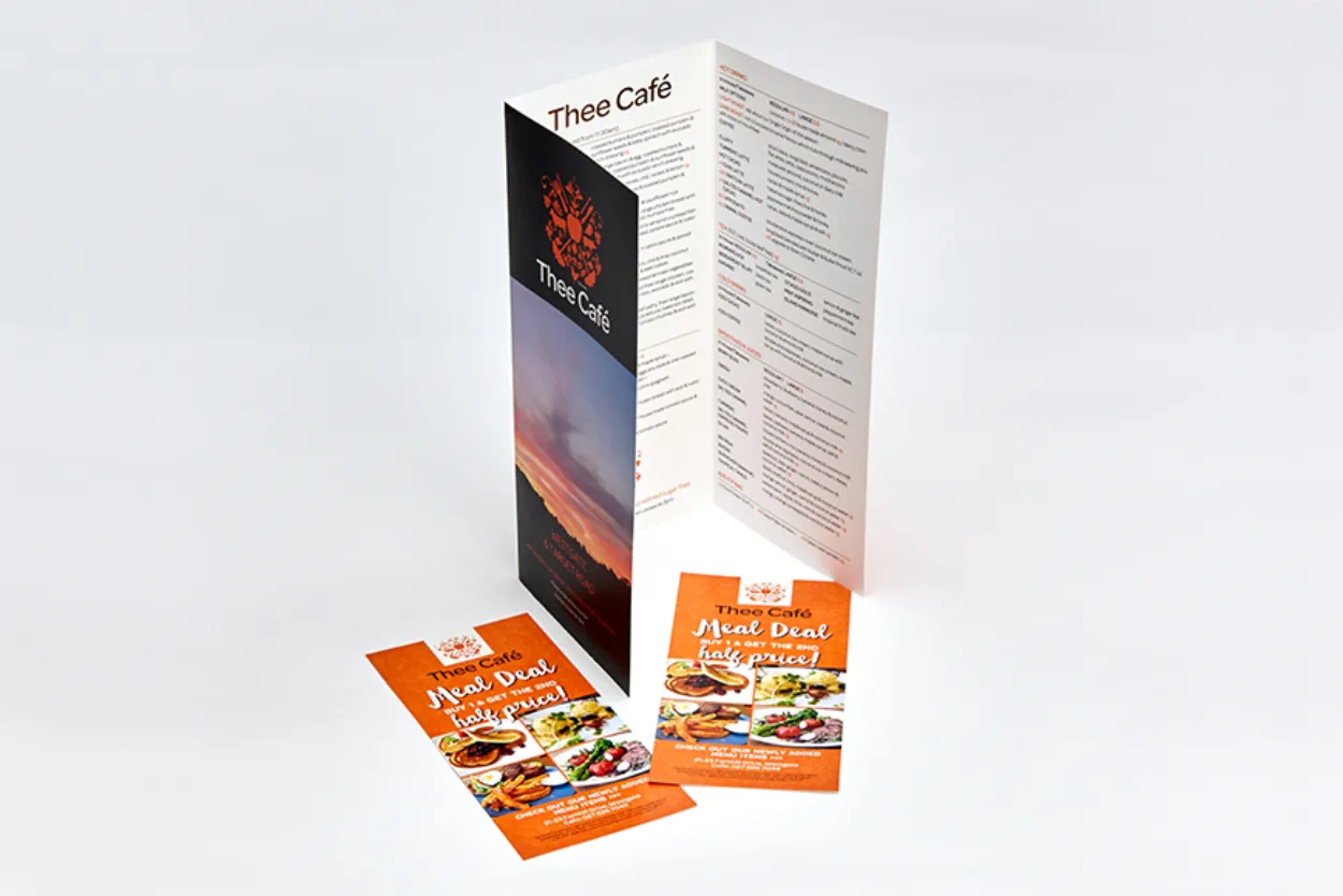 Thee Cafe Menu & Flyer