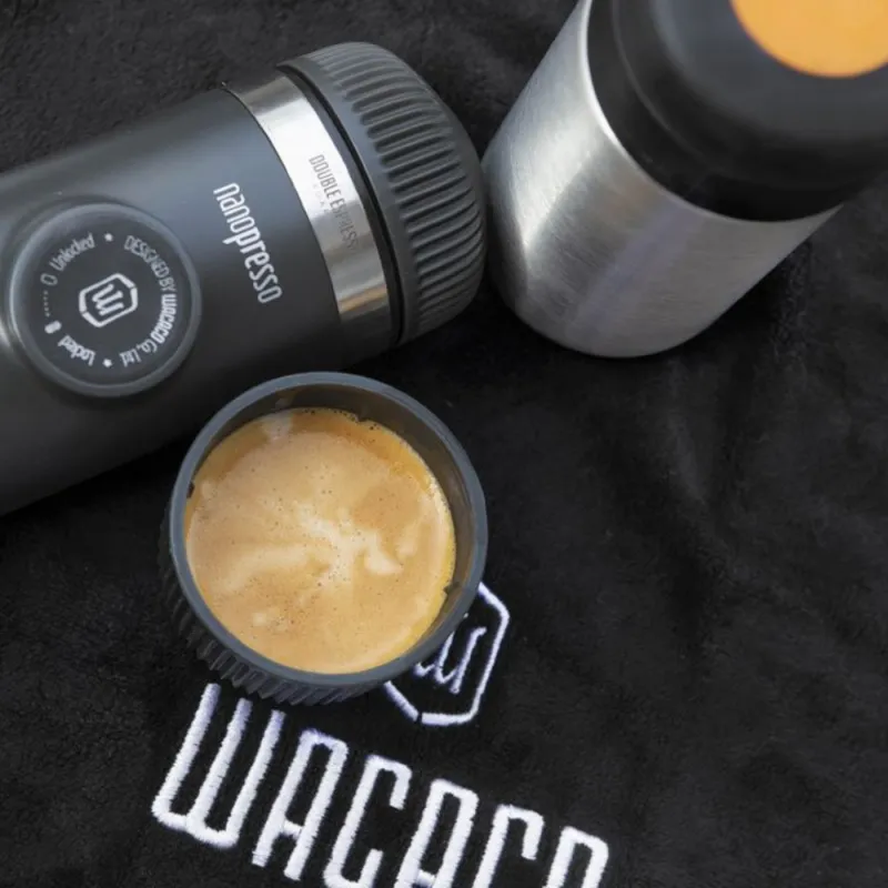Wacaco Barista Towel with Nanopresso and Nanovessel