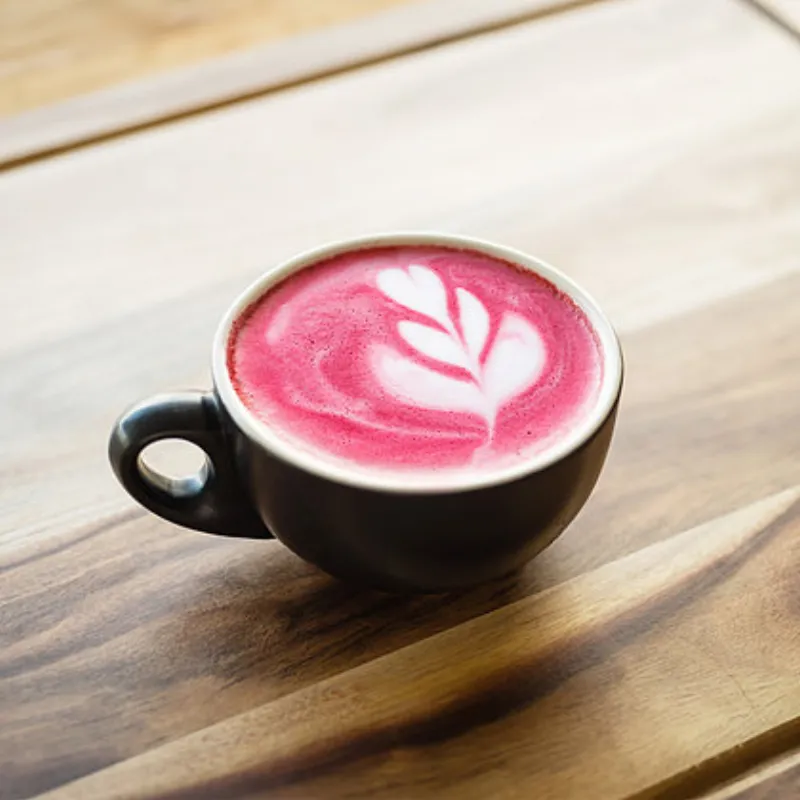 Urban Blends - Beetroot Latte in a coffee cup