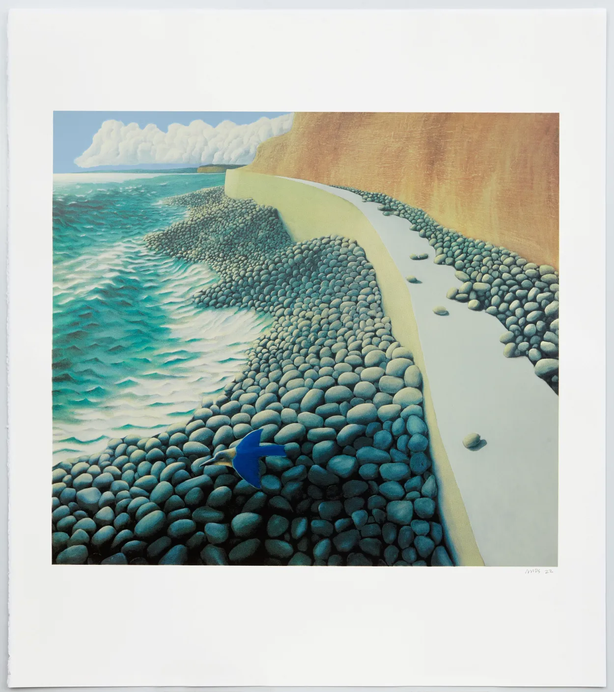 Seawall & Kingfisher by Michael Smither