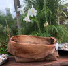 A basket made from a palm leaf by Artist Laureen Walker, available at The Little Gallery in Whangamata