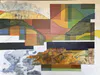 An original colourful cubist landscape by Wendy Walls, available at The Little Gallery Tairua