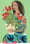 A Limited Edition fine art print of a tattooed lady holding a vase of flowers by New Zealand artist Jane Galloway, available at The Little Gallery Whangamata