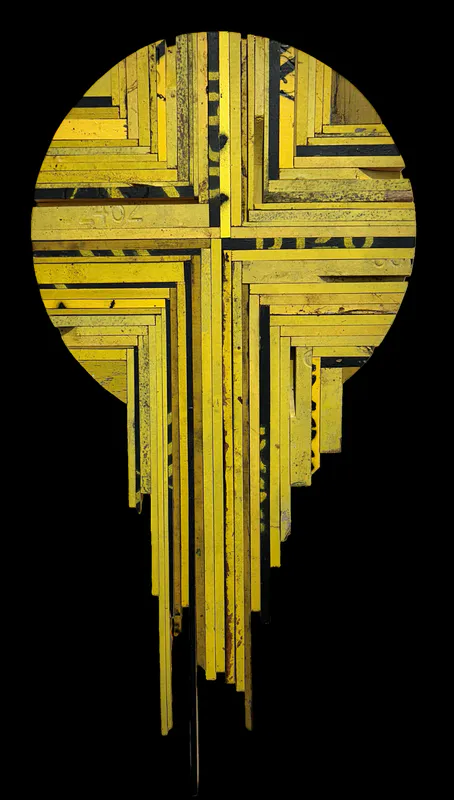 A sculptured artwork made from yellow beehives by Claudia Aalderink available at The Little Gallery in Whangamata