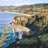 A Limited Edition fine art print of Lonely Bay and Cooks Beach by New Zealand artist Jane Galloway, available at The Little Gallery Whangamata