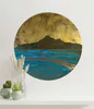 A circular wall hanging of Mt Paku in Tairua created with copper by Artist Jasmine Keir available at The Little Gallery