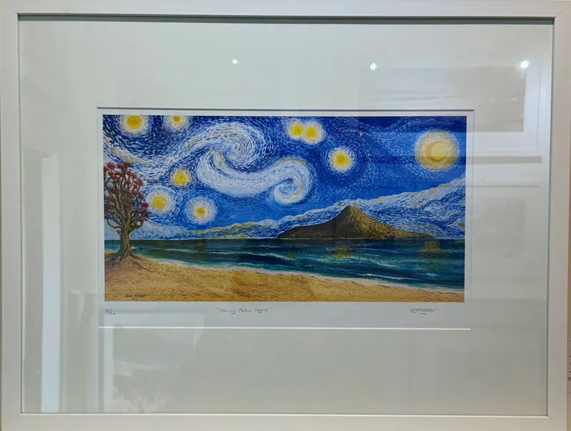 Paku painted through the eyes of Vincent Van Gogh by New Zealand artist Sue Foster, available at The Little Gallery Tairua