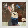 A fine art limited edition print of a Rabbit, Angel and Bird by New Zealand artist Hayley Hamilton, available at The Little Gallery Tairua
